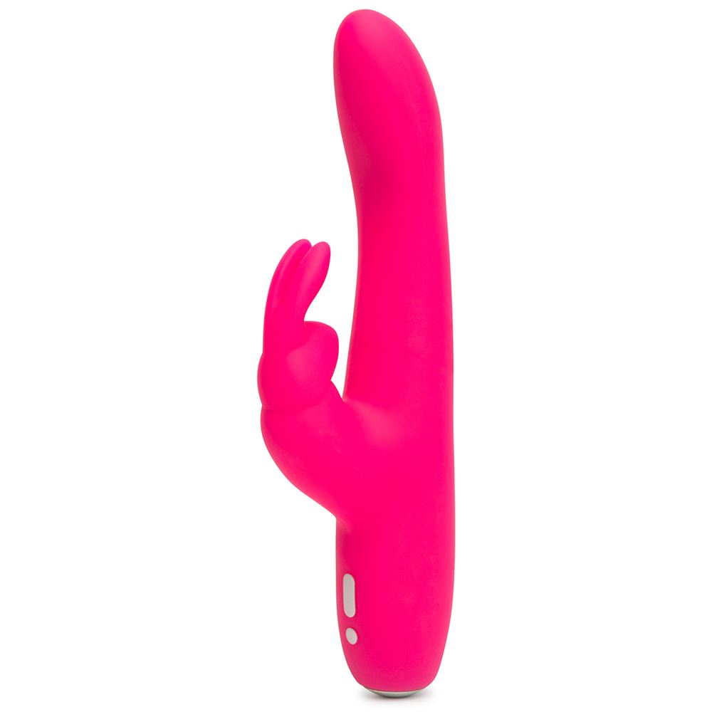 Pink Happy Rabbit Slimline Curve USB rechargeable rabbit vibrator with curved design and smooth texture, designed for enhanced pleasure.