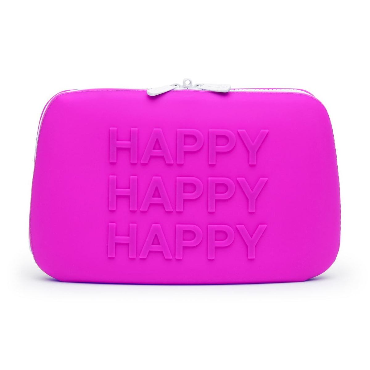 Large purple Happy Rabbit HAPPY Storage Zip Bag showing its spacious zippered design and vibrant purple fabric.
