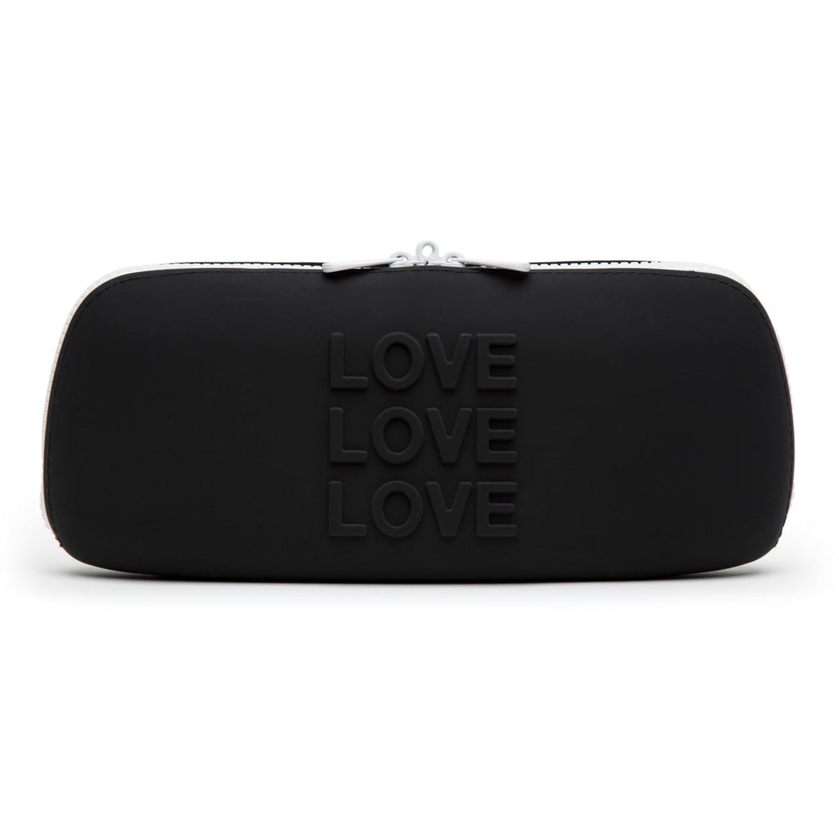 Medium black Happy Rabbit LOVE storage zip bag with zipper closure, designed for organizing and storing small items.