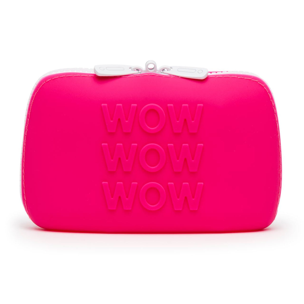 Small pink Happy Rabbit WOW Storage Zip Bag with secure zipper closure and compact design for organizing small items.