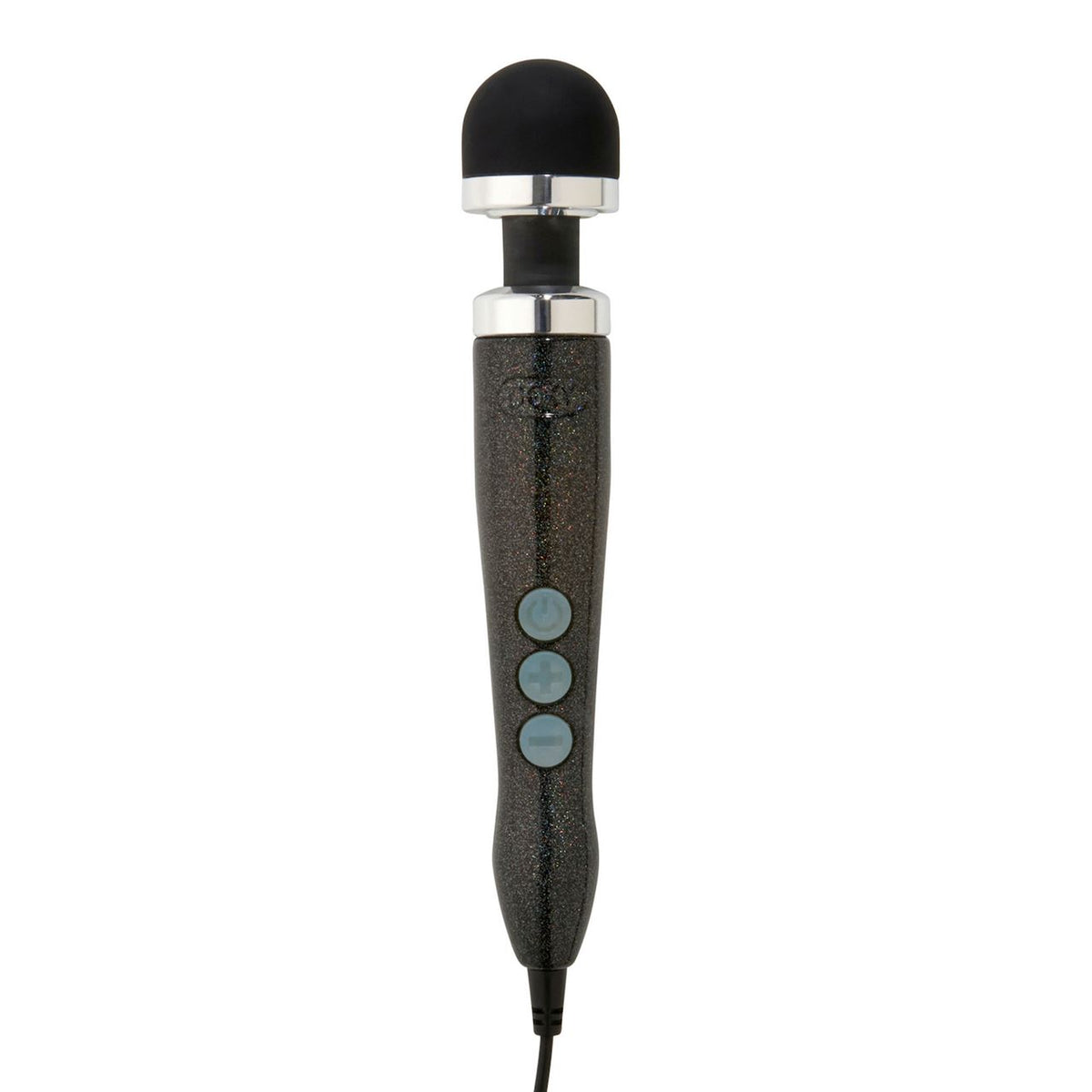 Doxy Die Cast 3 Disco Black vibrator with sleek black design and metal finish, showcasing the compact, stylish shape.