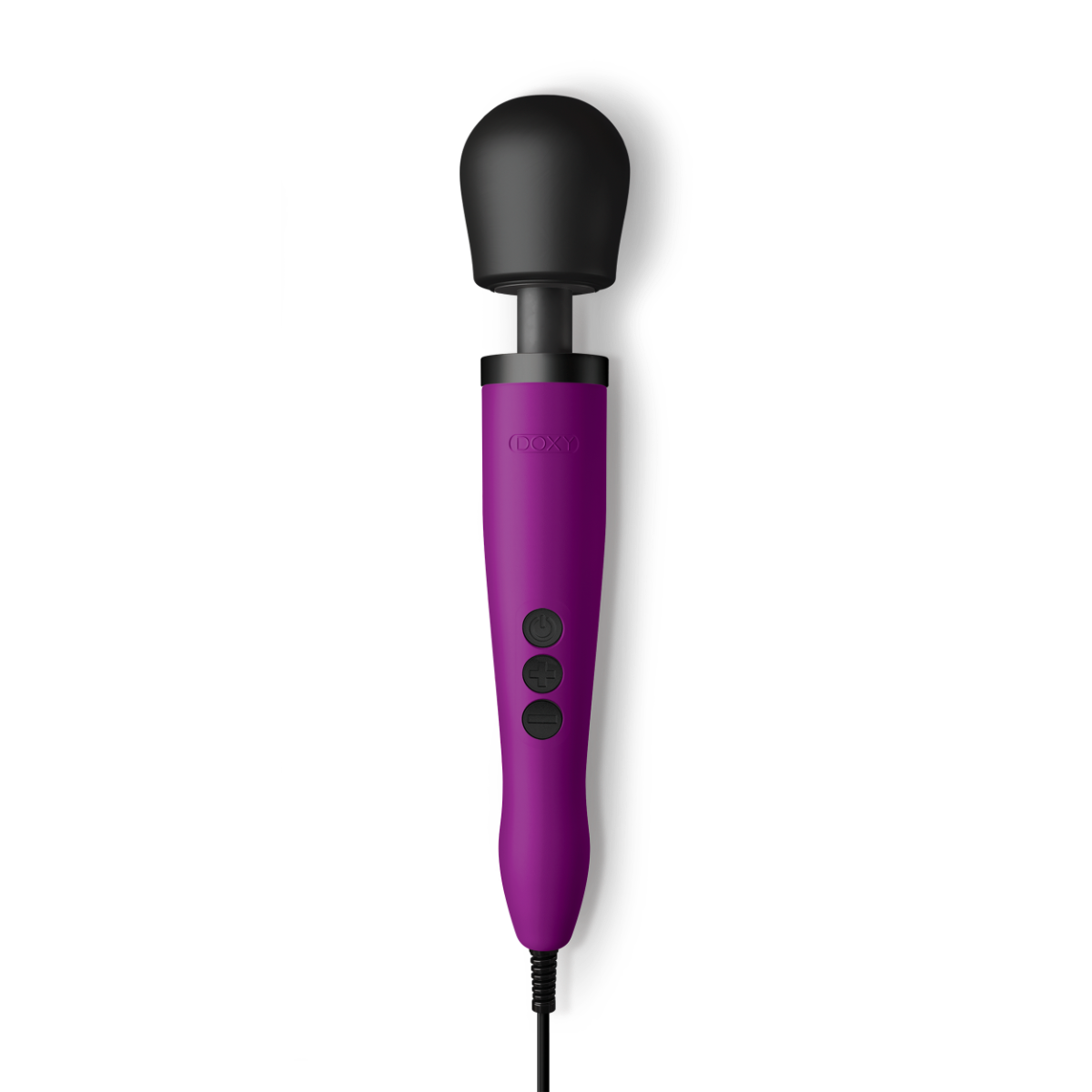 Doxy Original Purple Massager with textured body and control buttons, designed for personal relaxation and muscle relief.