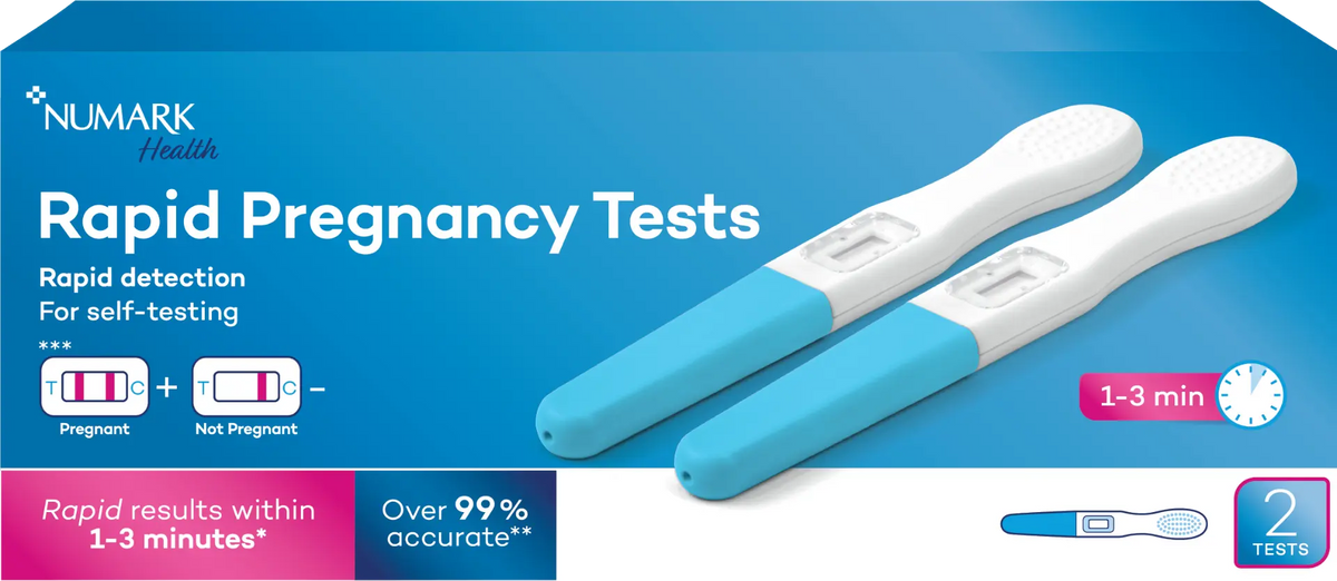 Numark Pregnancy Tests - Rapid Detection 2s