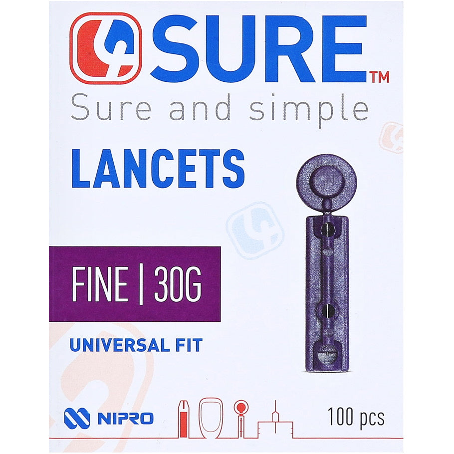 4Sure Single Use Lancets Fine 30g - 100s