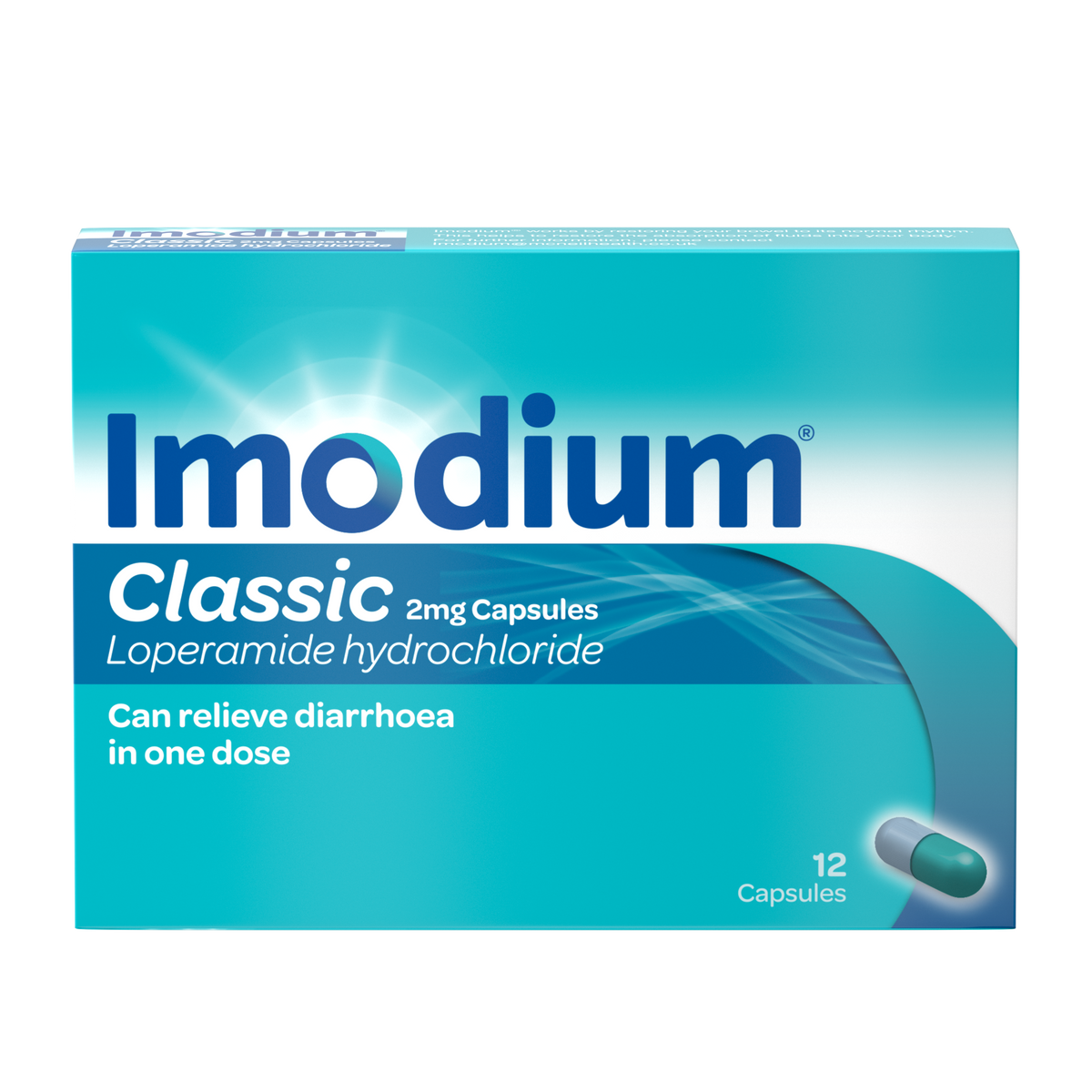 Imodium Classic 2mg capsules in blister pack, over-the-counter medication for diarrhea relief, branded by My Store.
