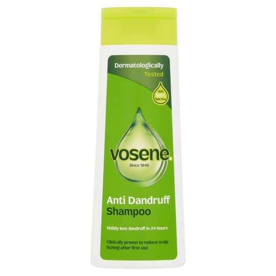 Vosene Original Shampoo 300ml bottle with white label and blue cap, shown on a plain background.