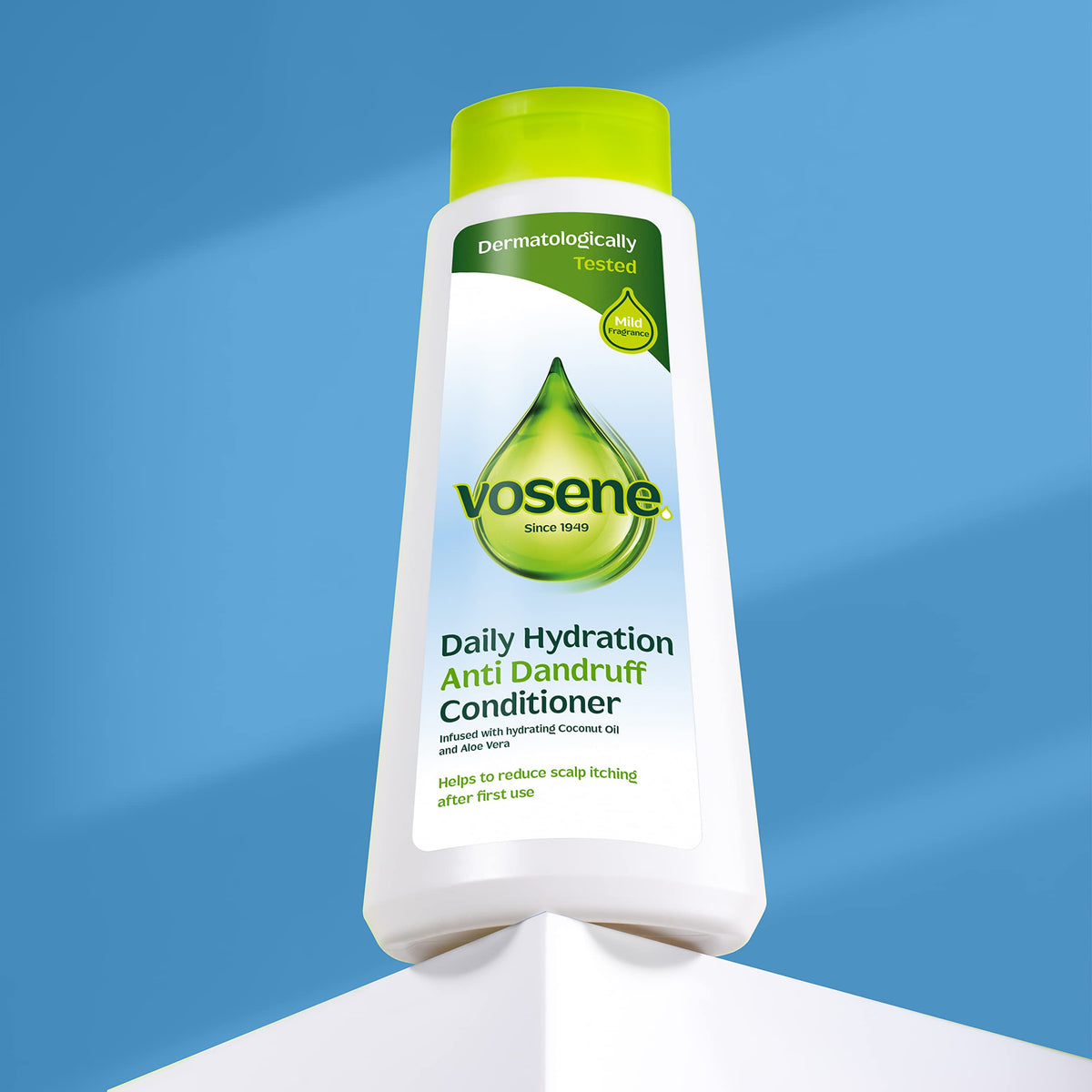 Vosene Original Conditioner 500ml bottle from Cured Pharmacy, showing the white and blue packaging with product label.
