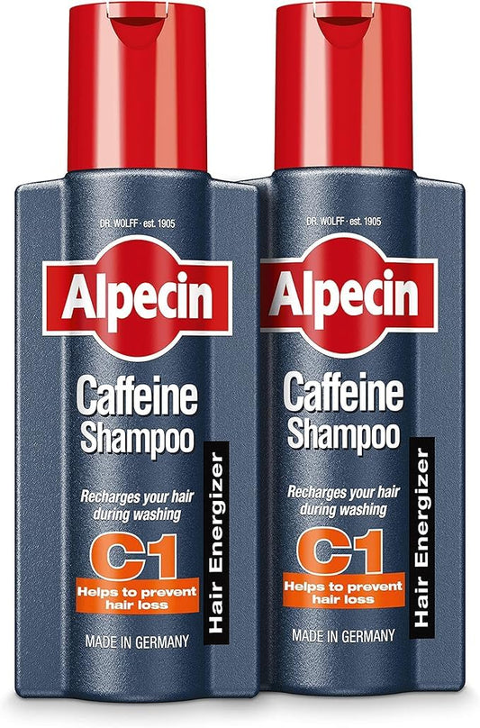 Alpine Alpecin Caffeine Shampoo C1 250ml bottle with label and cap, designed for scalp and hair care.