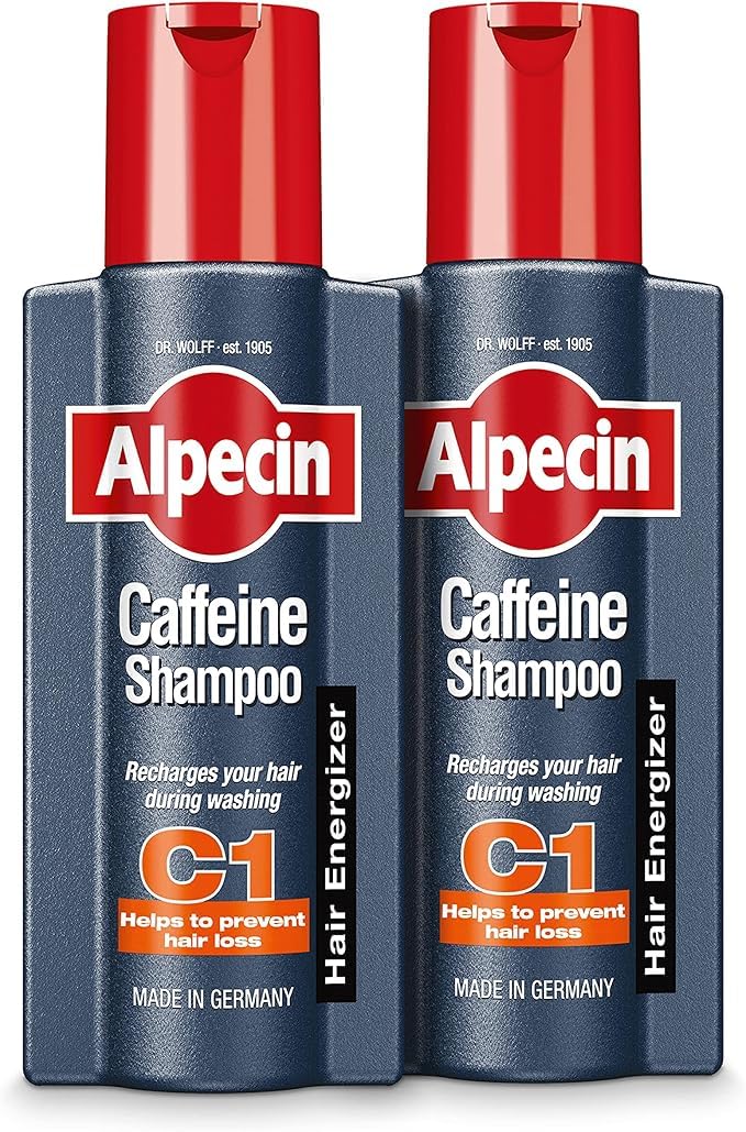 Alpine Alpecin Caffeine Shampoo C1 250ml bottle with label and cap, designed for scalp and hair care.
