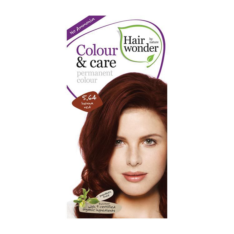 Hair Wonder Colour & Care Henna Red 5.64 100ml bottle with red henna hair dye and care formula.