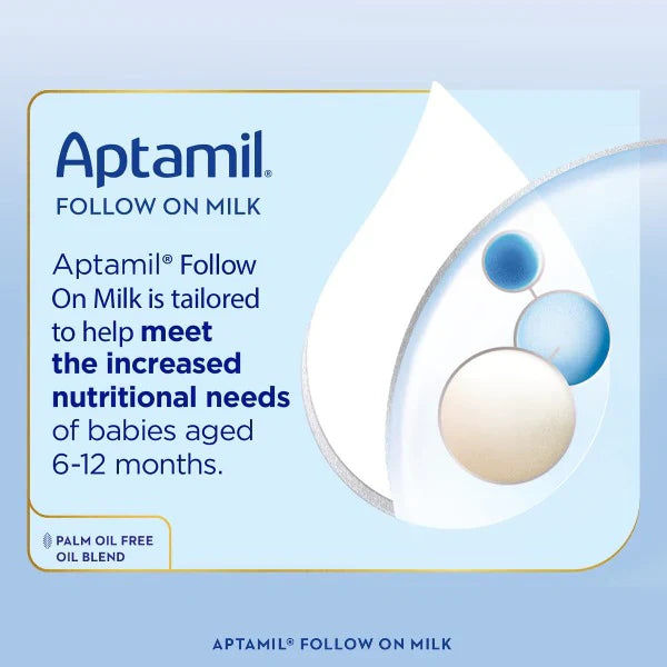 Aptamil Stage 2 follow-on milk powder for 6-12 months, 800g pack, with the Cured Pharmacy branding on the packaging.