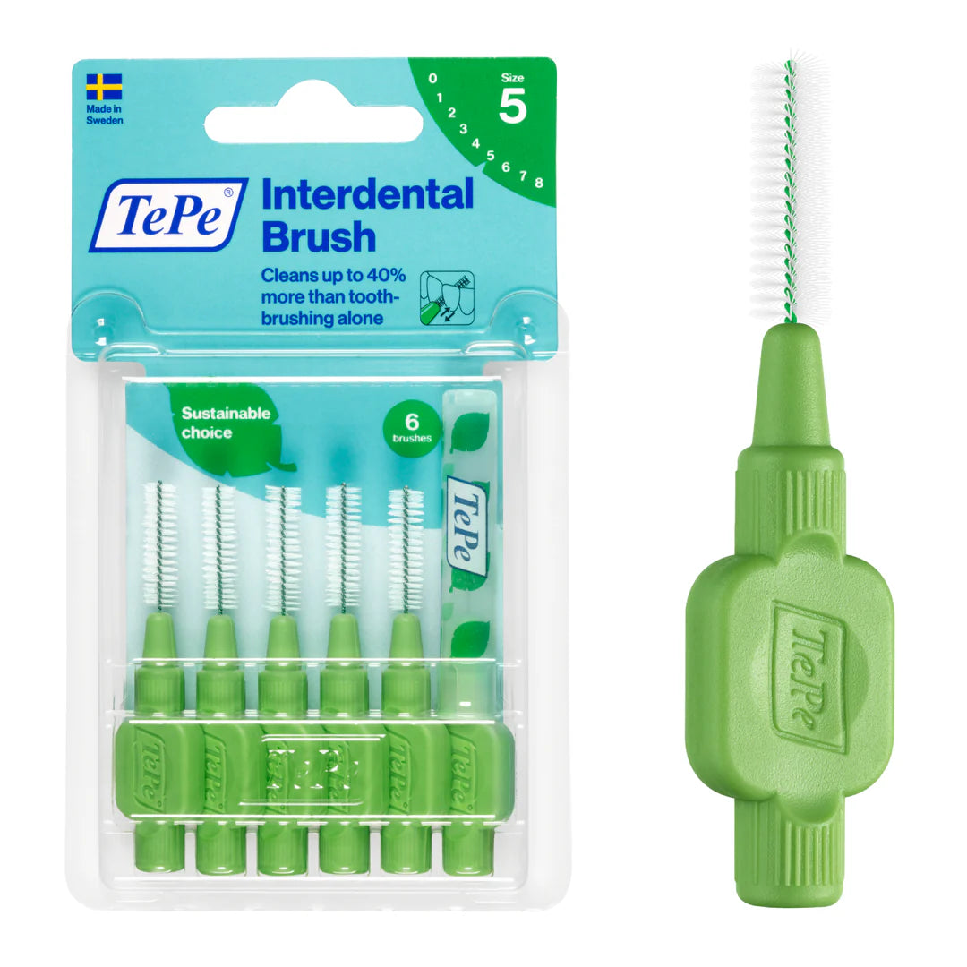 TePe Interdental Brushes Original Green, small-sized dental cleaning tools with green handles for effective interdental cleaning.