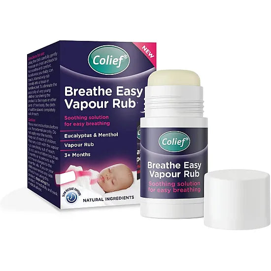 Colief Breathe Easy Vapour Rub in 30g jar, natural menthol and herbal blend for soothing respiratory relief, by Cured Pharmacy.