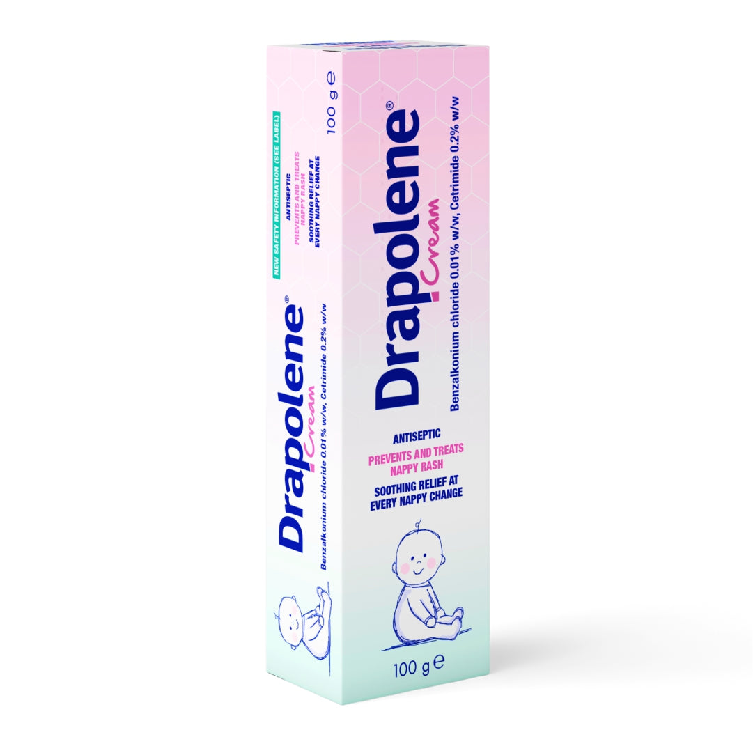 Drapolene cream tube 100g from Cured Pharmacy, showing the side view of the product packaging.