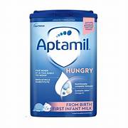 CuredPharmacy Aptamil Hungry Baby Milk Formula from Birth, 800g package, showing the powdered formula container and label.