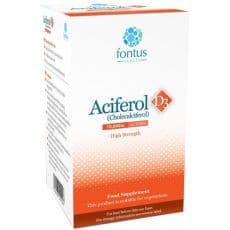 Cured Pharmacy Aciferol D3 10,000 IU tablets, 30 count, showing the bottle and tablets on a white background.