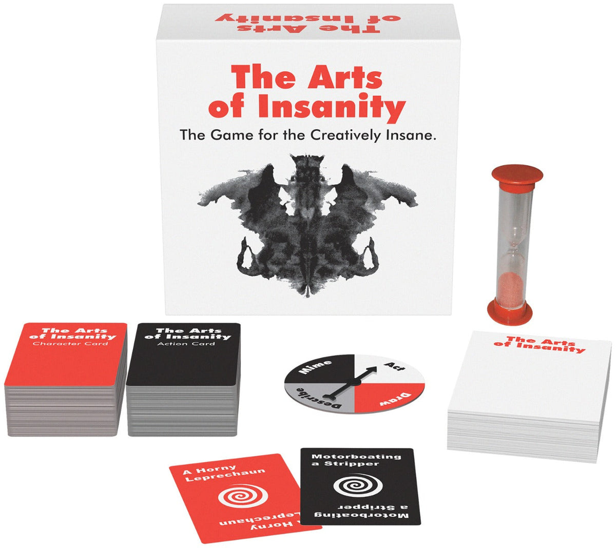 Art of Insanity card game by Kheper featuring surreal artwork of a hen and stag against a vibrant background.