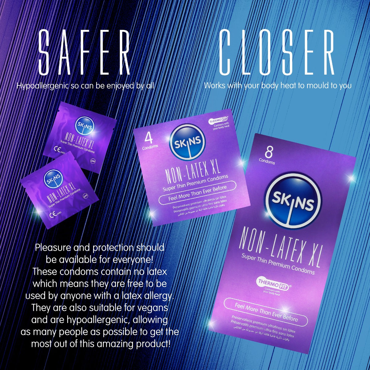 Skins Condoms Non-Latex XL 8 Pack