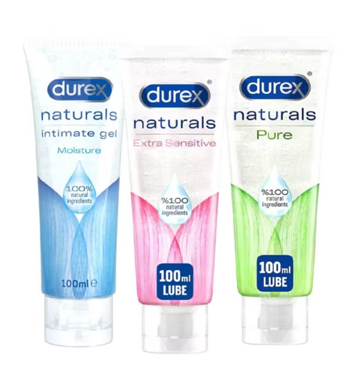 Durex Naturals lubricant bundle featuring natural, smooth silicone and water-based lubricants from CuredPharmacy.