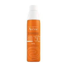 Avene Very High Protection Spray SPF50+ in 200ml bottle, showing the sunscreen spray with pump nozzle and product label.