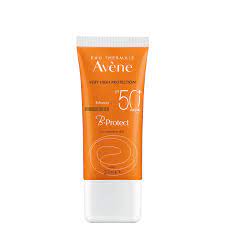 Avene Very High Protection B Protect SPF50+ sun cream in 30ml tube, showing the product packaging with branding and SPF label.