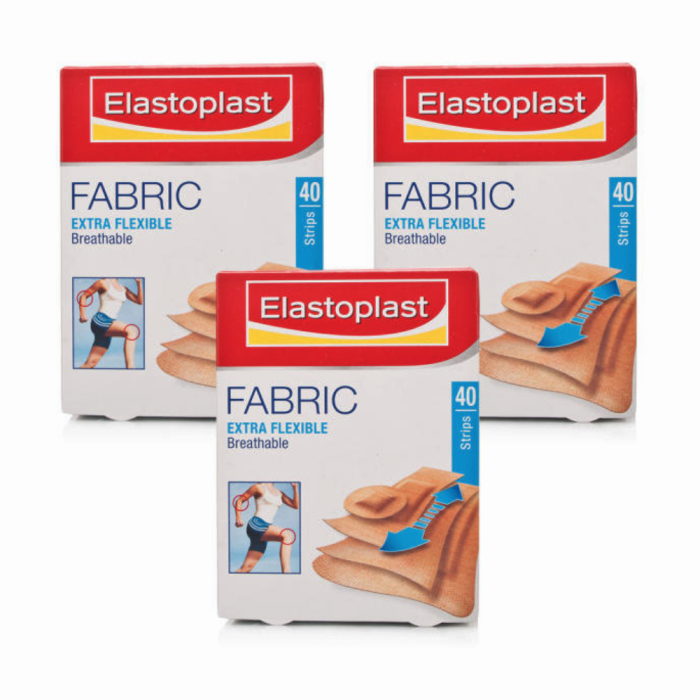 Cured Pharmacy Elastoplast Extra Flexible Fabric Plasters for secure, comfortable wound protection