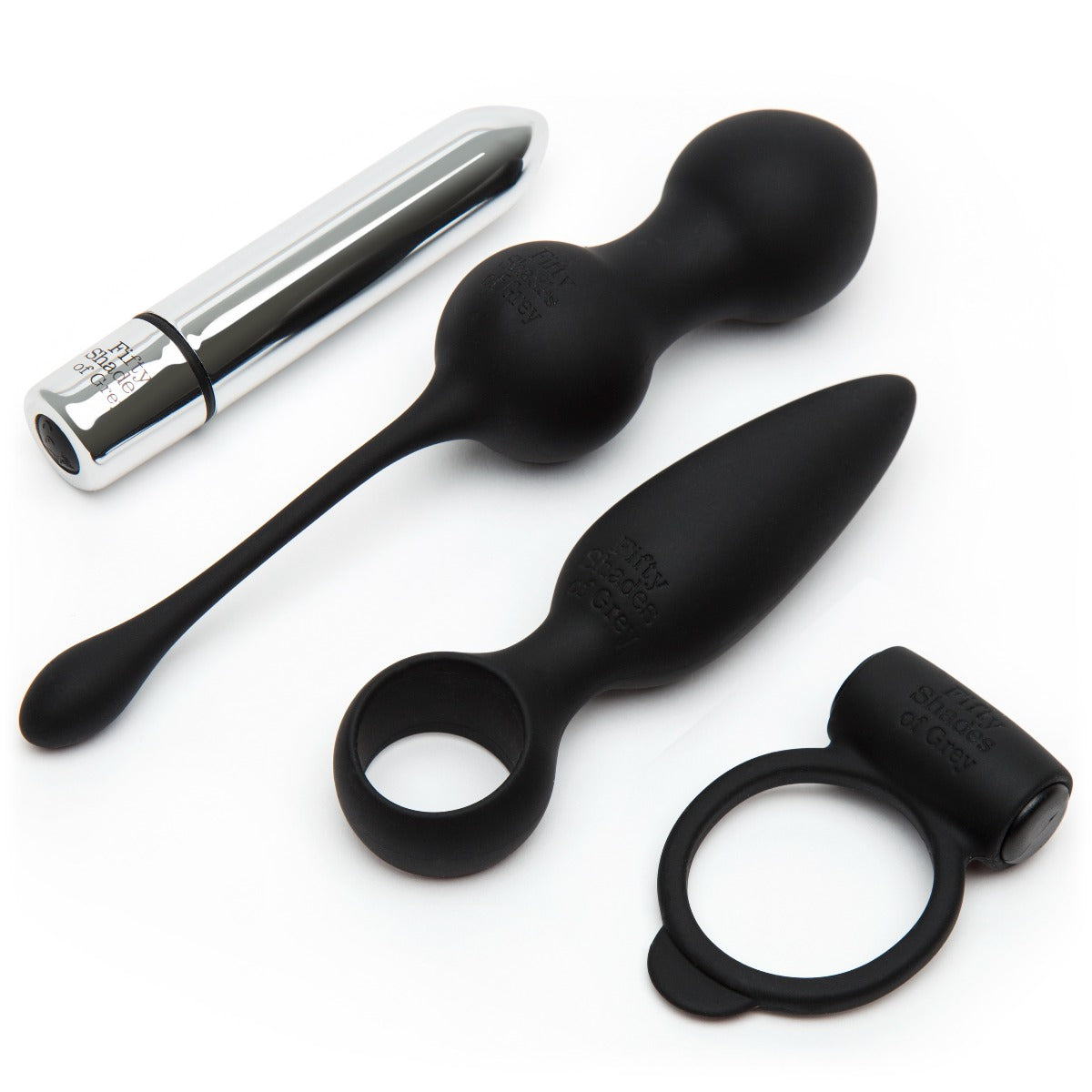 Fifty Shades of Grey Pleasure Overload 10 Days of Play gift set with intimate toys and accessories for couples.