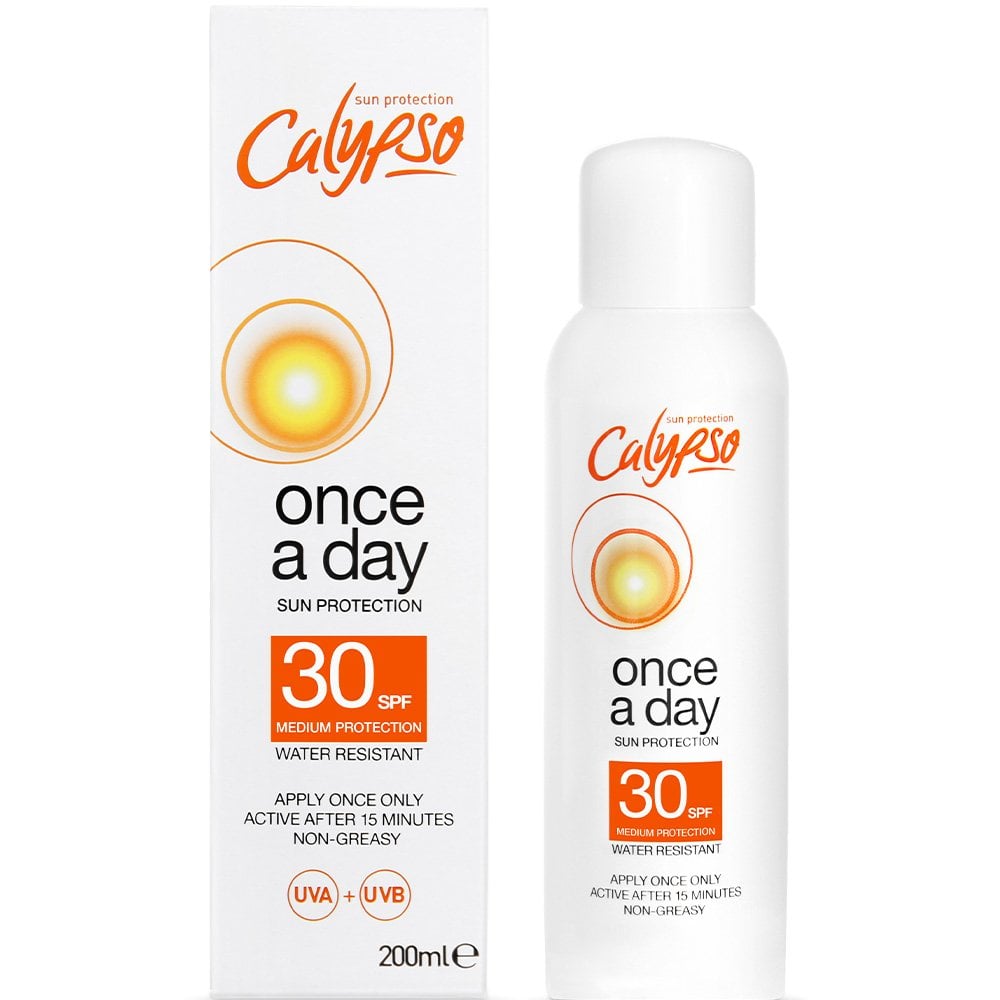 My Store Calypso Once A Day Sun Protection SPF50 lotion in a 150ml bottle, showing the packaging and product label.