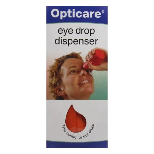 My Store Opticare Eye Drop Dispenser shown with clear plastic applicator and cap for precise eye drop administration.