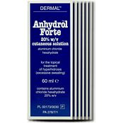 CuredPharmacy Anhydrol Forte roll-on solution bottle with applicator, 60ml for excessive sweating treatment.