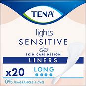 Tena Lights by TENA Long Incontinence Liners, 20-count, showing soft, discreet liners designed for light bladder protection.