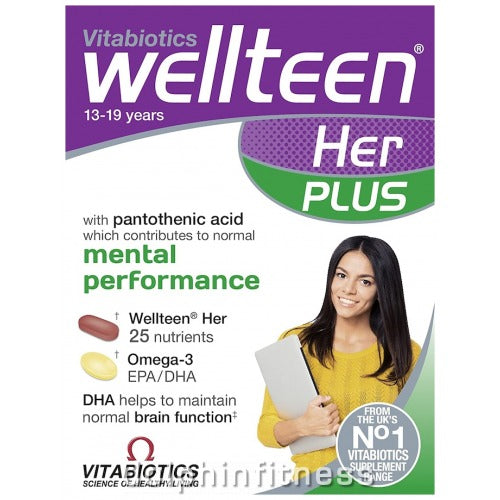 Wellteen Her Plus 56 tablets bottle from My Store, featuring the supplement label and packaging for women's health.