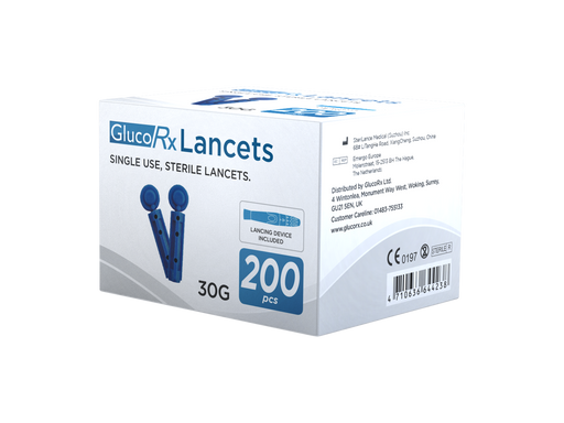 GlucoRx Lancets | Pack of 200 30G