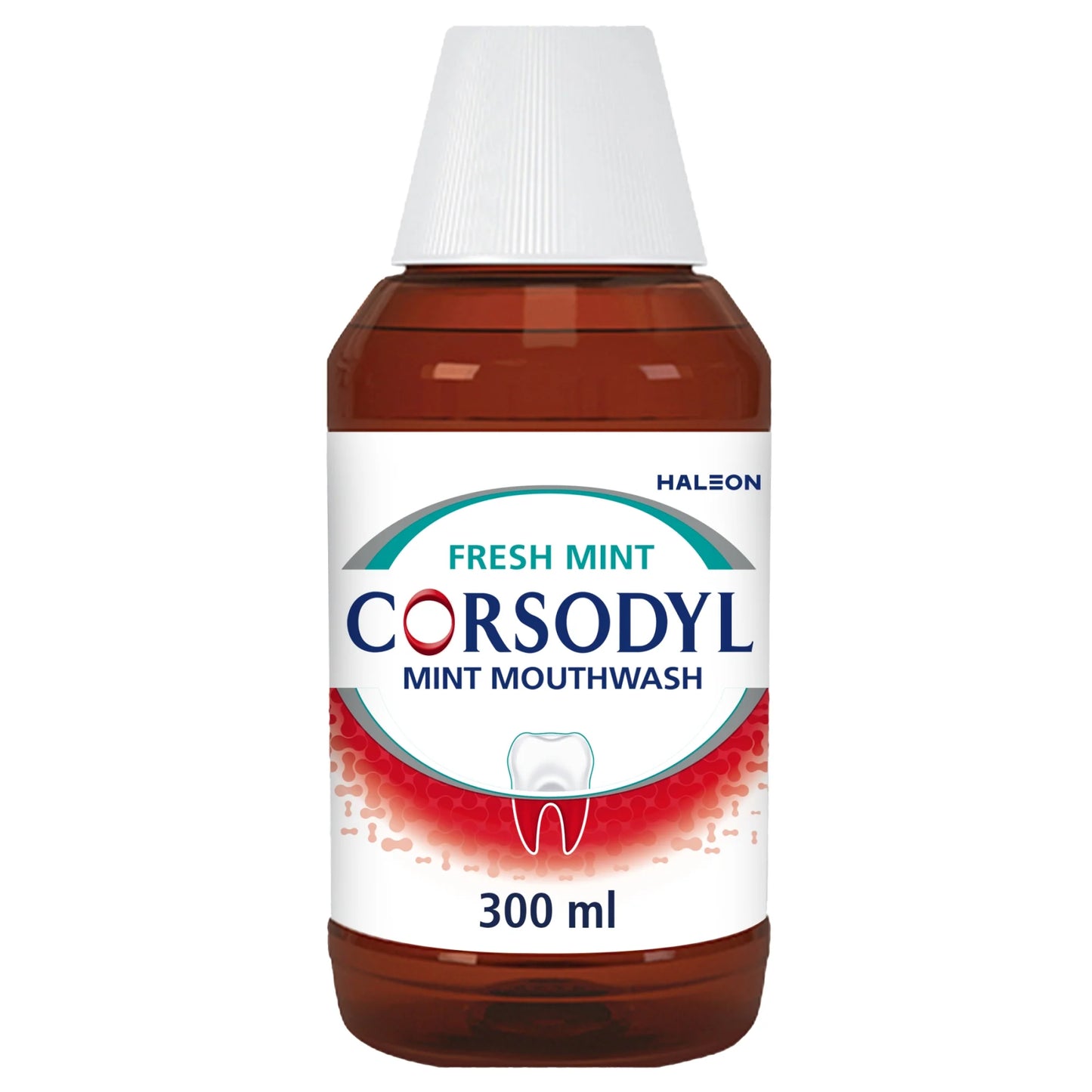 Corsodyl Gum Problem Mouthwash in a 300ml bottle with fresh mint flavor, designed to help soothe gum issues.