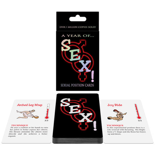 A Year of SEX! Kheper couples sex game featuring colorful cards for intimate challenges and activities.