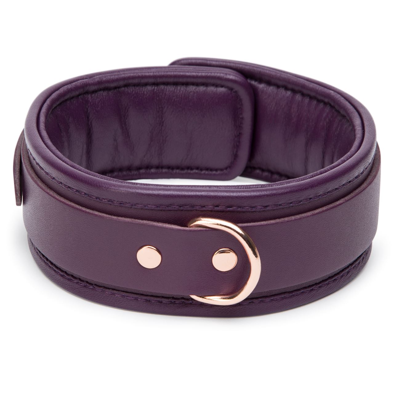 Fifty Shades Freed Cherished Collection leather collar and lead set, black leather with metal hardware, displayed on a white background.