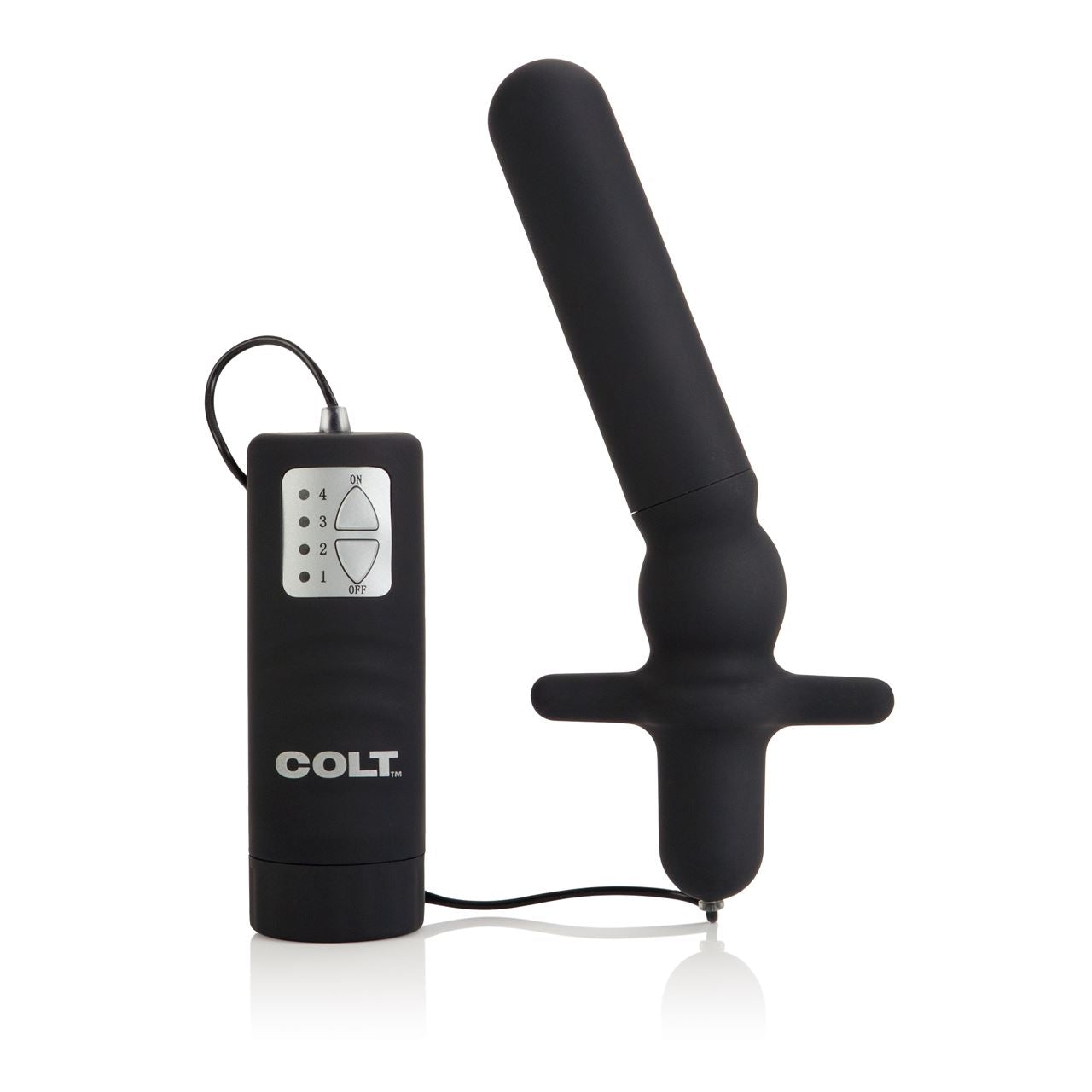 Black COLT Waterproof Power Anal-T, a sleek personal massager with waterproof design and powerful motor for enhanced sensation.