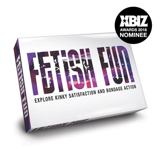 Fetish Fun Game by Creative Conceptions LTD, showing colorful game cards and accessories used for adult role-play activities.