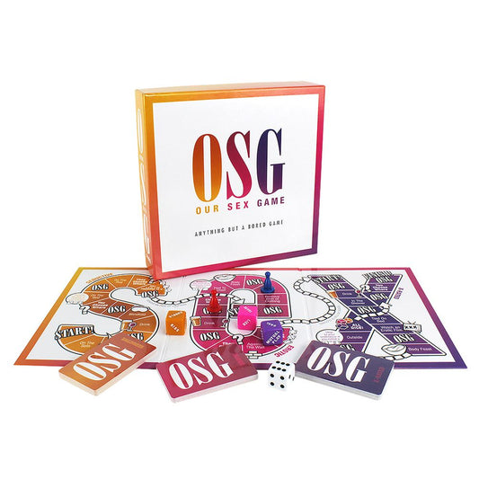 Creative Conceptions LTD Our Sex Game box with colorful cards and game pieces for adult intimacy and fun activities.