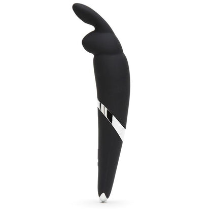 Black Happy Rabbit Wand Vibrator with ergonomic design and smooth surface, suitable for intimate pleasure and stimulation.