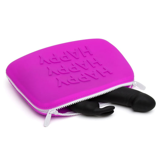 Large purple Happy Rabbit HAPPY Storage Zip Bag with secure zipper closure and spacious interior for organizing belongings.