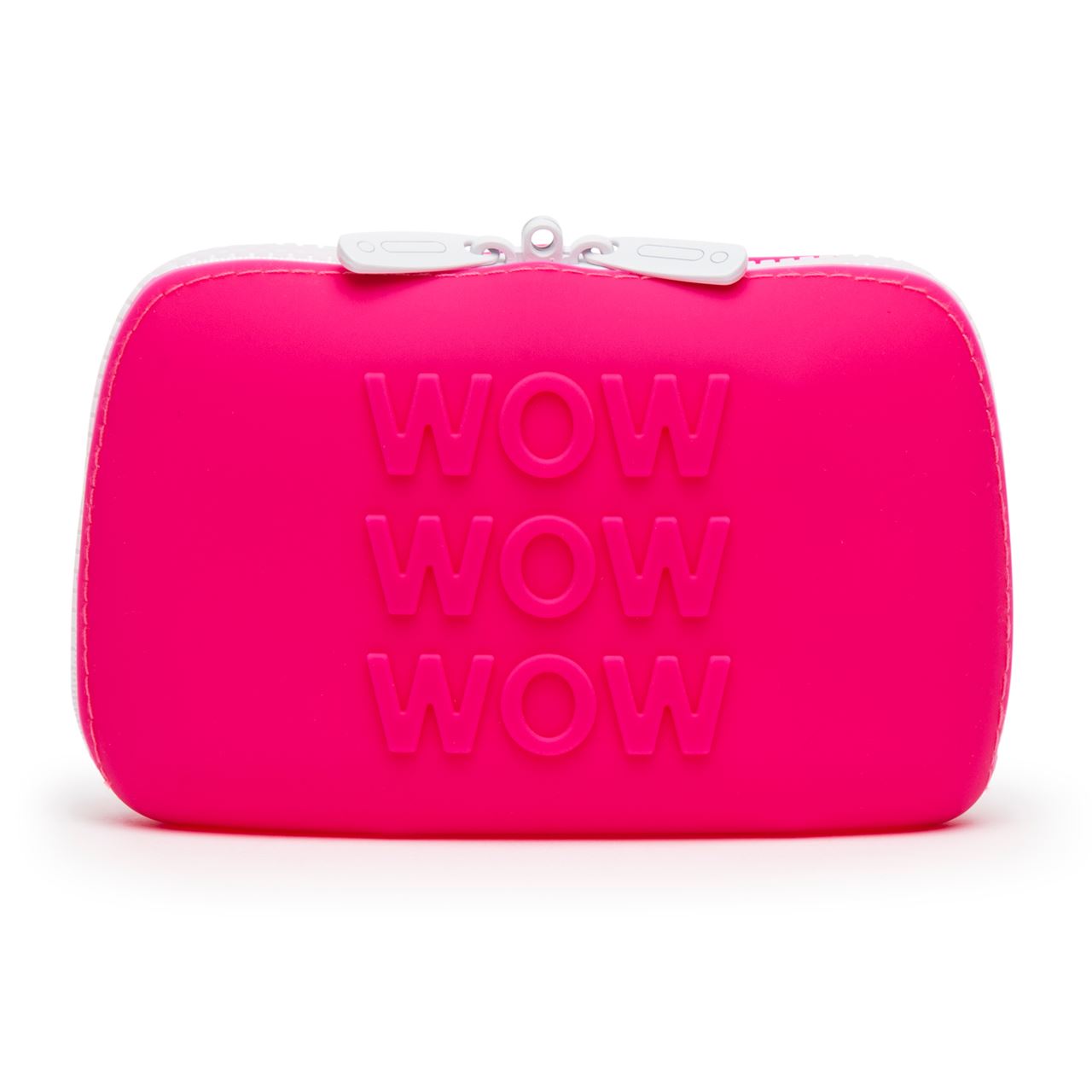 Small pink Happy Rabbit WOW Storage Zip Bag with secure zipper closure and compact design for organizing small items.