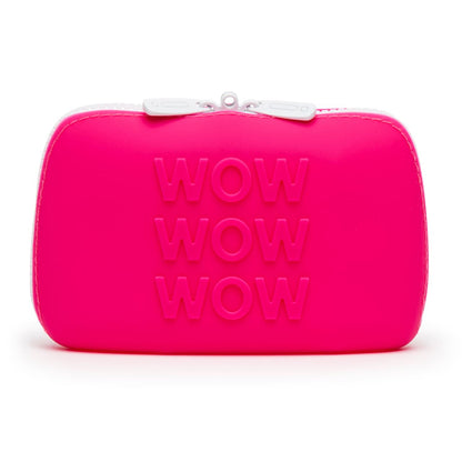 Small pink Happy Rabbit WOW Storage Zip Bag with secure zipper closure and compact design for organizing small items.