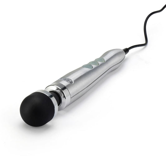 Doxy Die Cast 3 Satin brushed metal vibrator with sleek metallic finish, showcasing its modern, compact design and smooth surface.