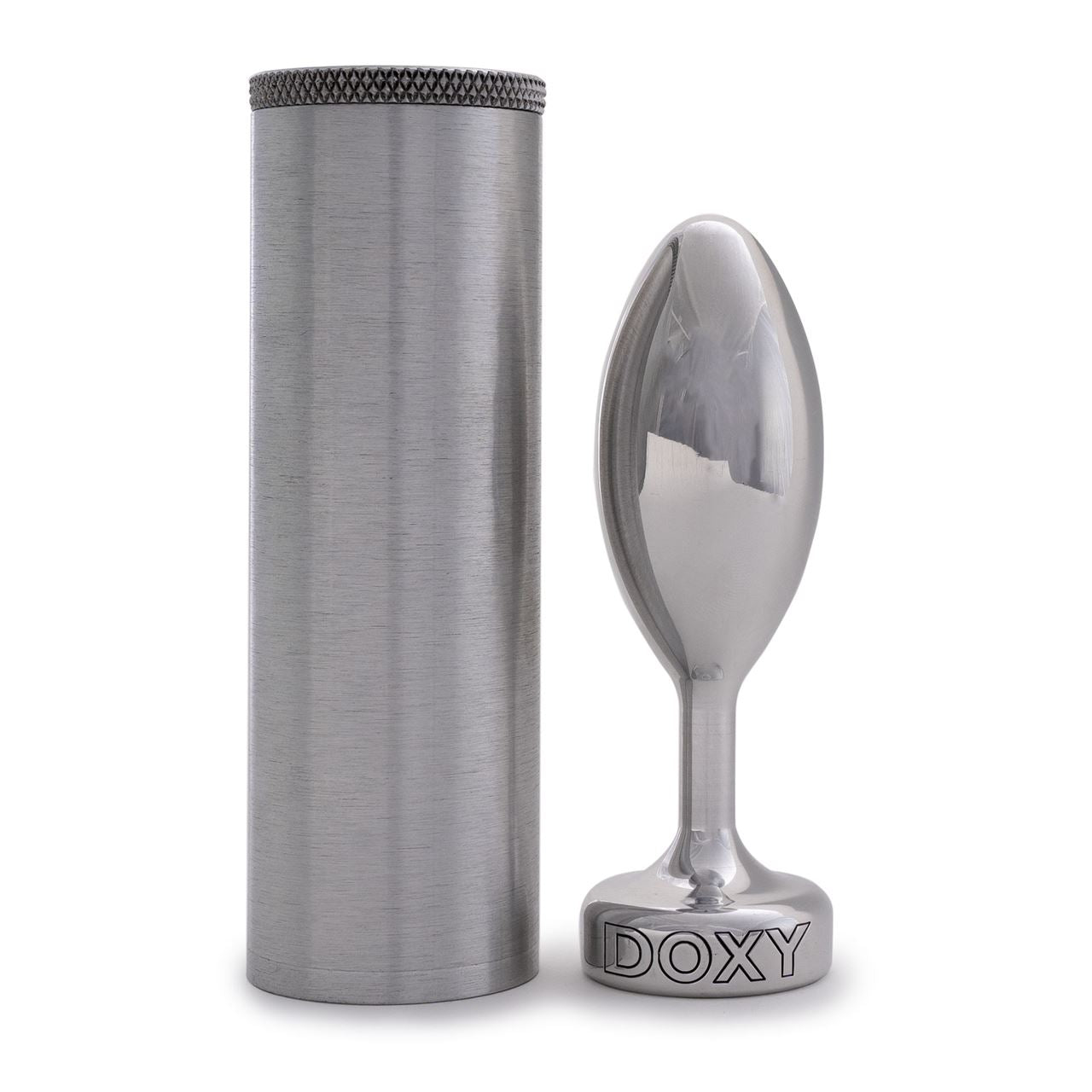 Doxy Smooth Butt Plug in black with tapered shape and flared base, made of smooth silicone for comfortable wear.