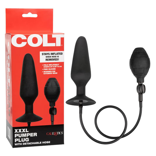 COLT XXXL Pumper Plug with Detachable Hose showing the large silicone plug and flexible hose attachment for plumbing use