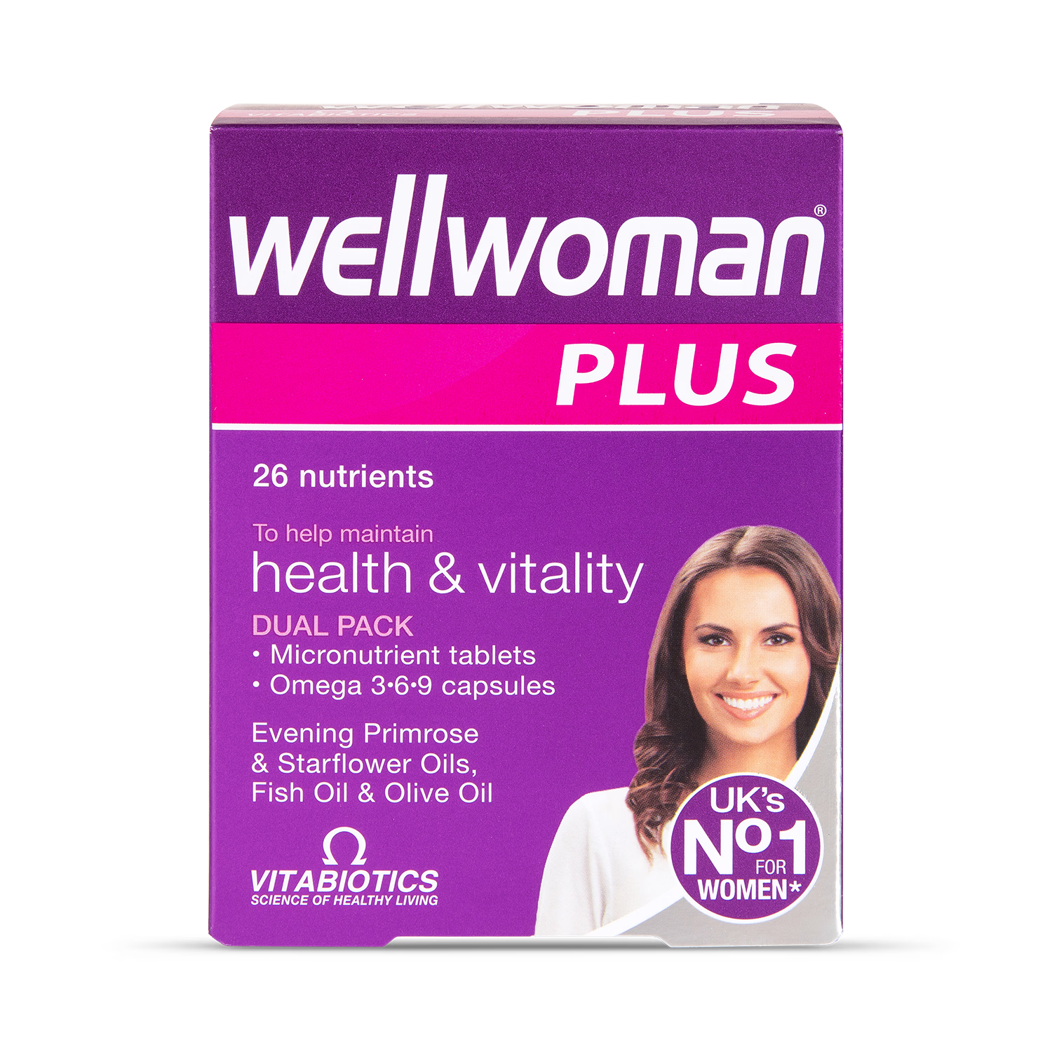 WellWoman Plus 3.6.9 supplement bottle by My Store, featuring the label and cap, designed for women's health support.