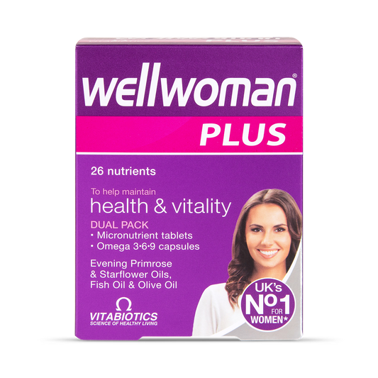WellWoman Plus 3.6.9 supplement bottle by My Store, featuring the label and cap, designed for women's health support.
