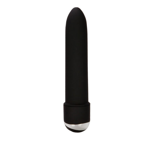 Black 7-function Classic Chic Mini bullet vibrator by California Exotics, featuring compact design and multiple vibration settings.