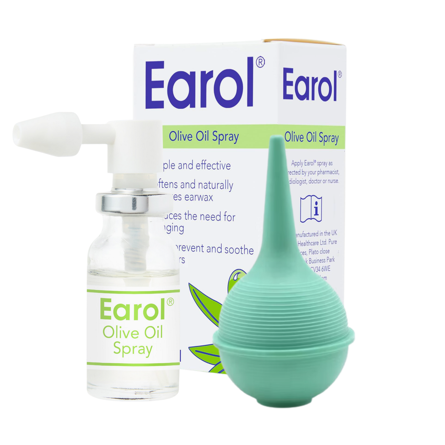 Ear Wax Removal Spray and Ear Washing Bulb 